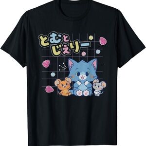 Tom and Jerry Gokko Friend Graphic T-Shirt | Black | Small